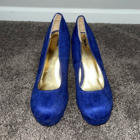 Blue Suede Wedges - Picture 6 of 9